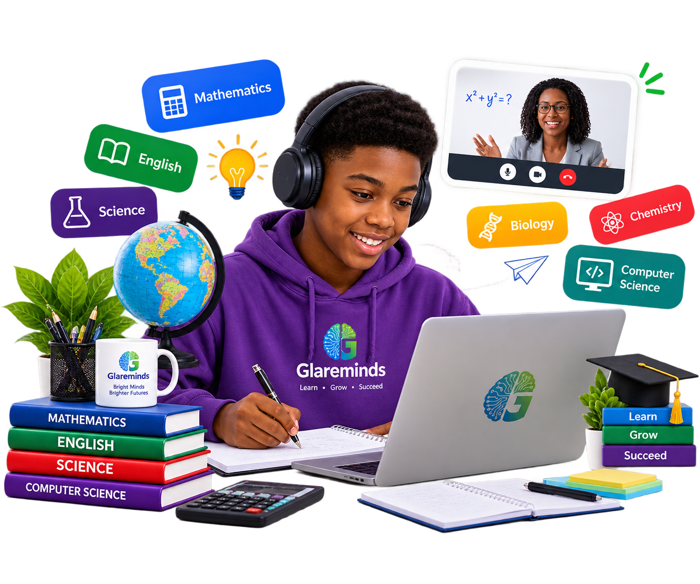 Glareminds student receiving online private tutoring in Mathematics and Science